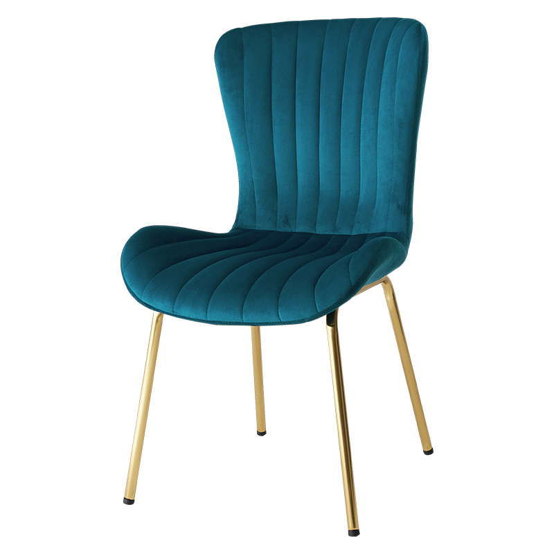 チェア 貝殻シルエット ゴールド脚 おしゃれなベロア調生地 エレガント 大人可愛い 1脚単品 LC-4763 | HAGiHARA | 01