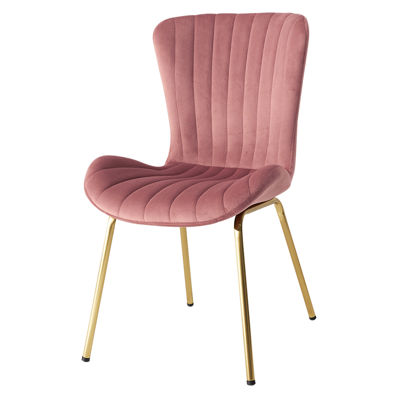 チェア 貝殻シルエット ゴールド脚 おしゃれなベロア調生地 エレガント 大人可愛い 1脚単品 LC-4763 | HAGiHARA | 02
