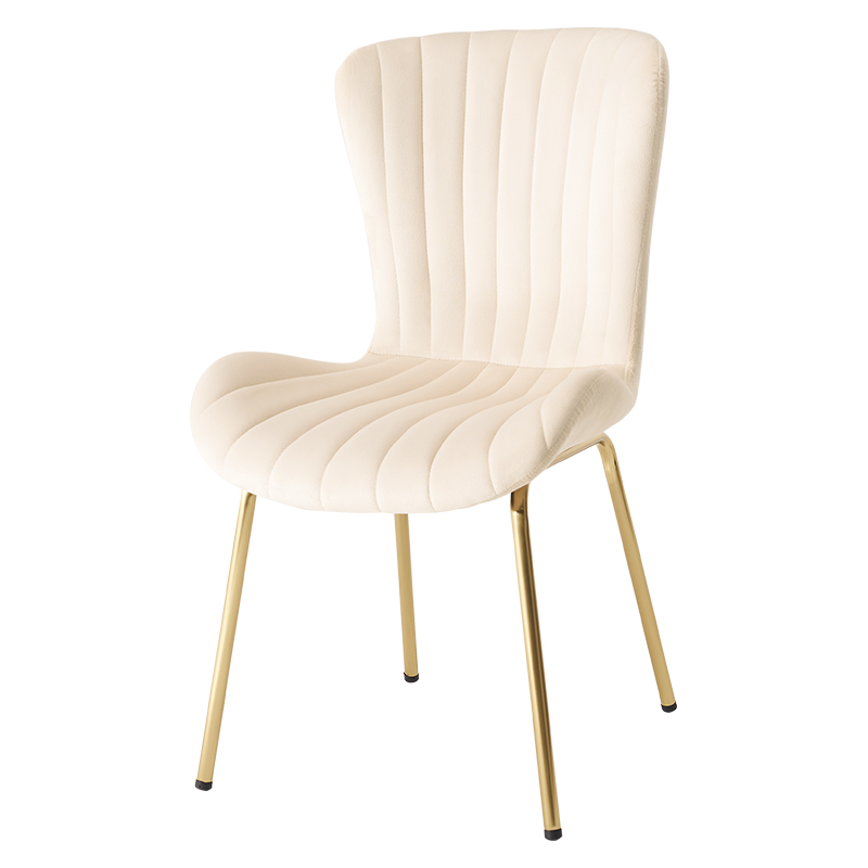 チェア 貝殻シルエット ゴールド脚 おしゃれなベロア調生地 エレガント 大人可愛い 1脚単品 LC-4763 | HAGiHARA | 03