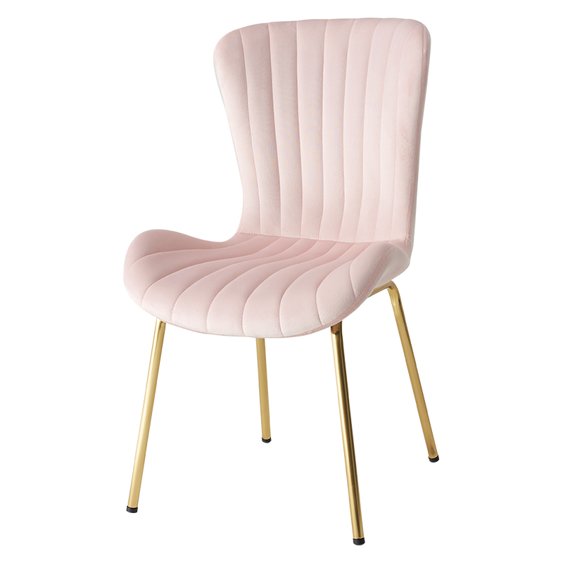 チェア 貝殻シルエット ゴールド脚 おしゃれなベロア調生地 エレガント 大人可愛い 1脚単品 LC-4763 | HAGiHARA | 05