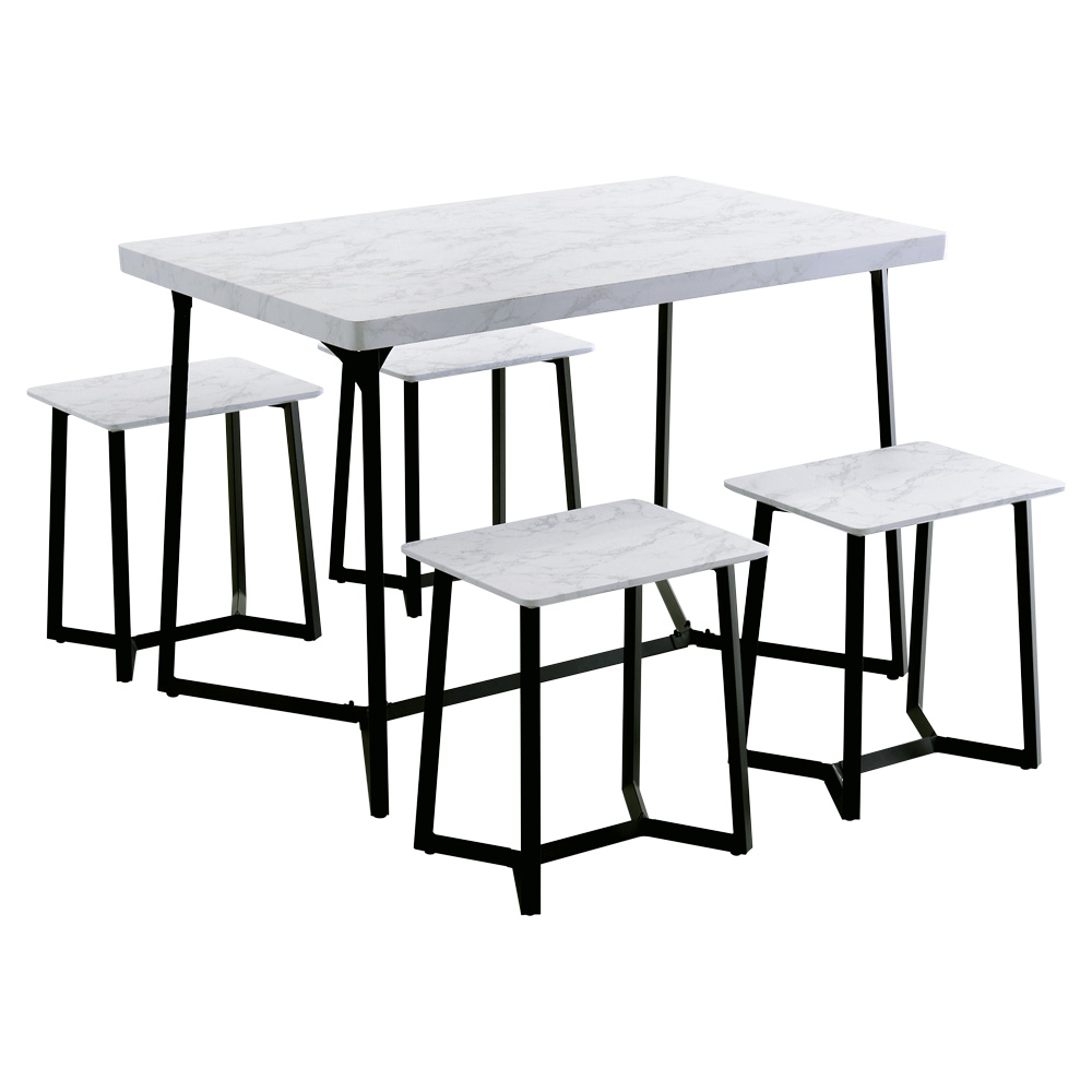 大理石調ダイニング5点セット テーブル幅108cm | ホームテイスト | 02