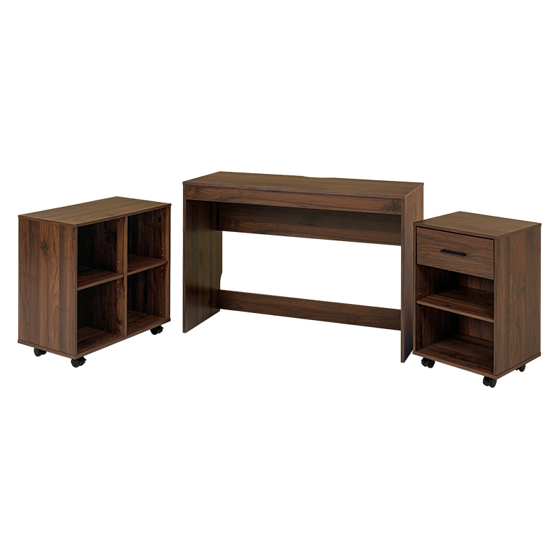 デスク ラック チェスト 3点セット 幅105 奥行40cm 木目風 たっぷり収納 机 コンパクト パソコンデスク リモートワーク 在宅ワーク RT-1477 | HAGiHARA | 03