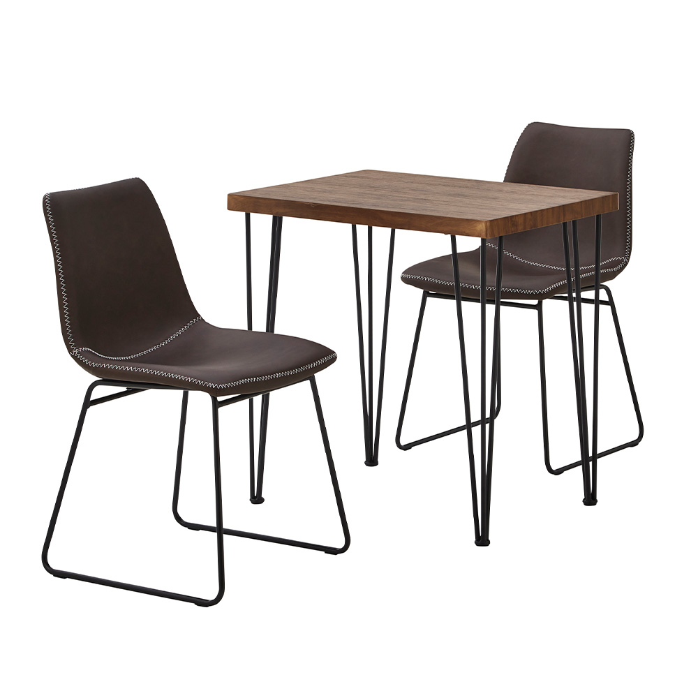 スクエアチェア2脚（同色） 75cm幅テーブル 3点セット SETH×Umbure | ホームテイスト | 01