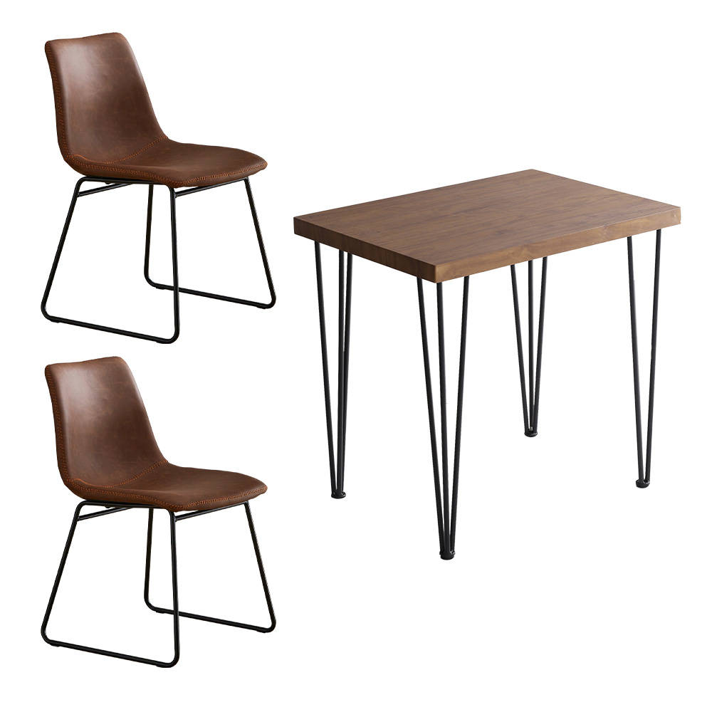 スクエアチェア2脚（同色） 75cm幅テーブル 3点セット SETH×Umbure | ホームテイスト | 02