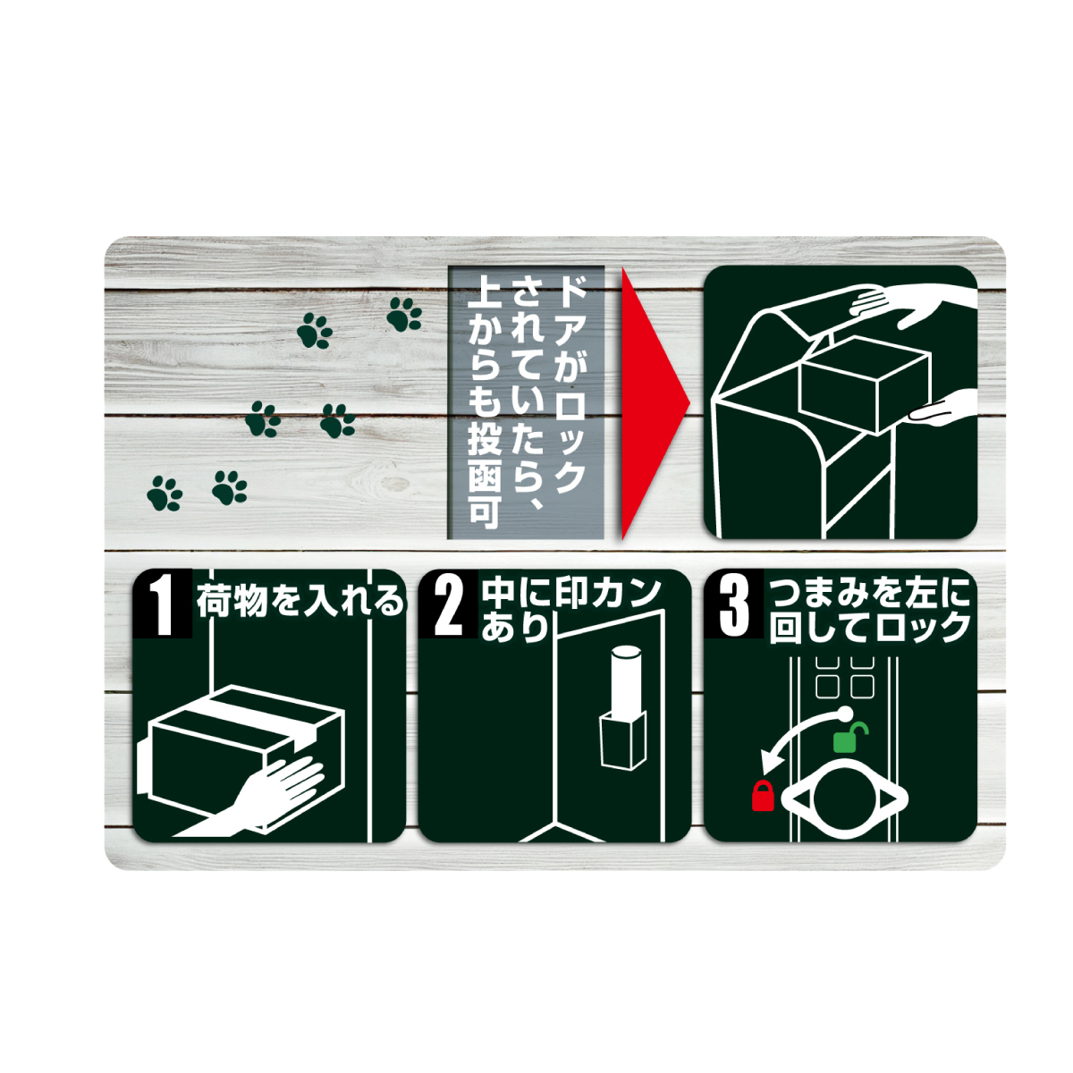 ルスネコボックス 配達員さん向けマグネットシート Premium 用 案内用