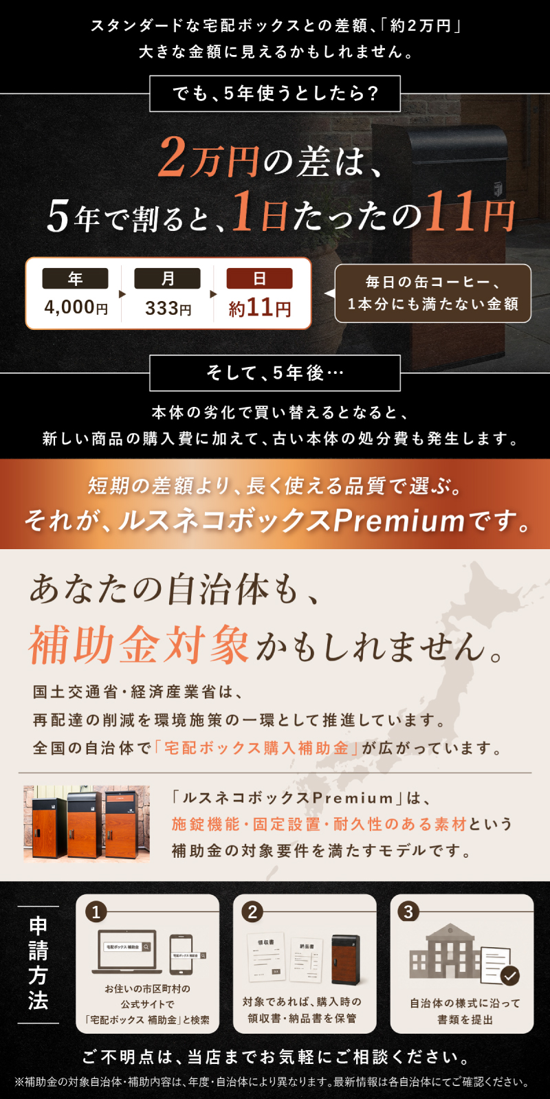 ルスネコボックス 宅配ボックス 戸建 Premium 大型 防水 屋外 複数受取