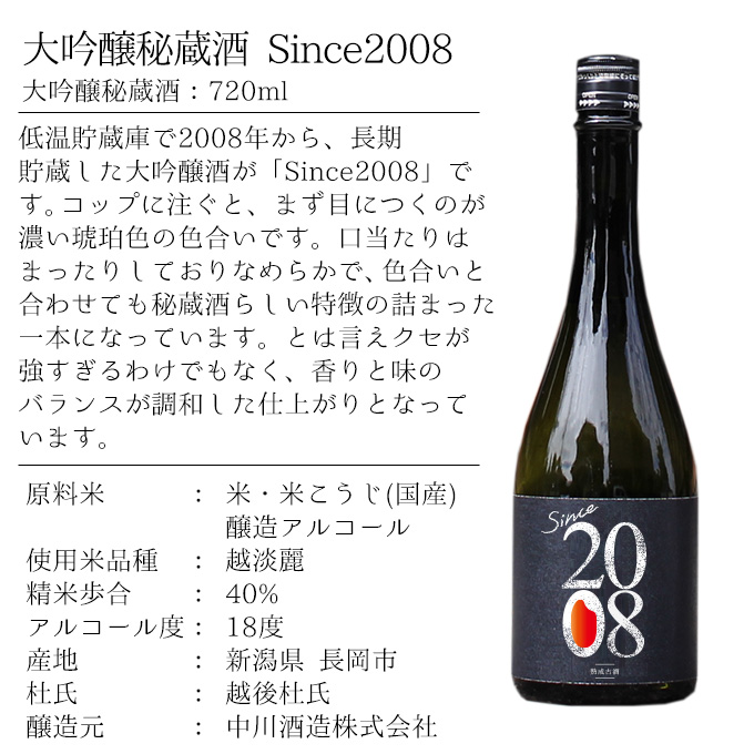 記念品 周年 ヴィンテージ 日本酒 ギフト 高級 秘蔵酒 熟成 15年以上貯蔵の限定酒 since2008 720ml 古酒 ソーシャルギフト |  | 02
