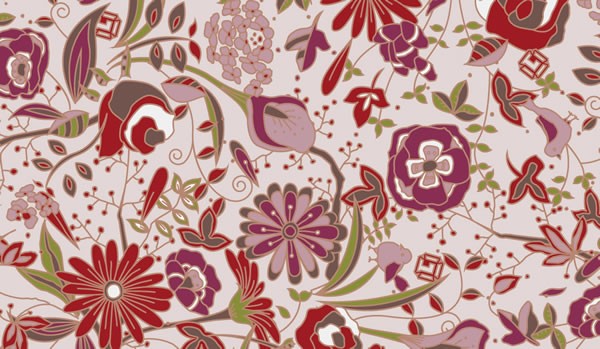 本革IDカードホルダー（花園：レッド） (牛本革 レザー レディース 皮