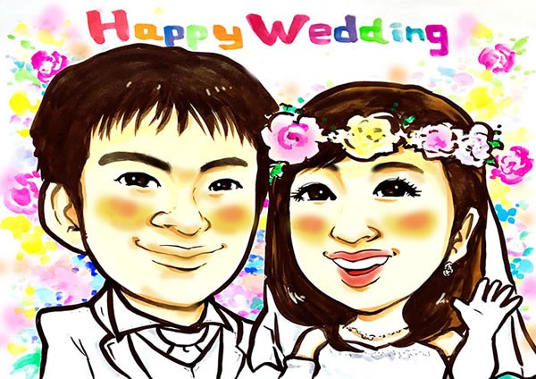 ウェルカムボード 似顔絵 結婚式 ウェディング ブライダル サンクス