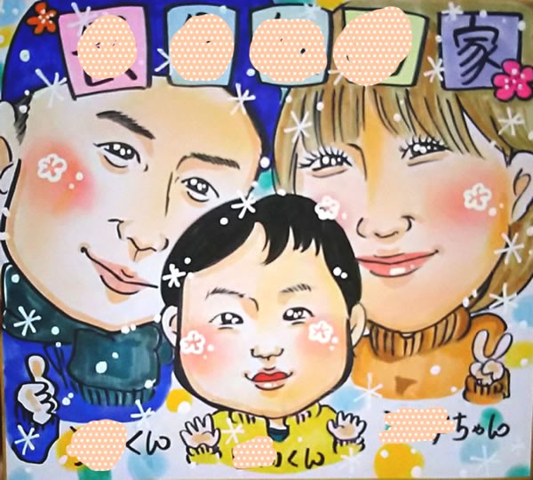 似顔絵 プレゼント 安い イラスト おしゃれ 家族 還暦 誕生日