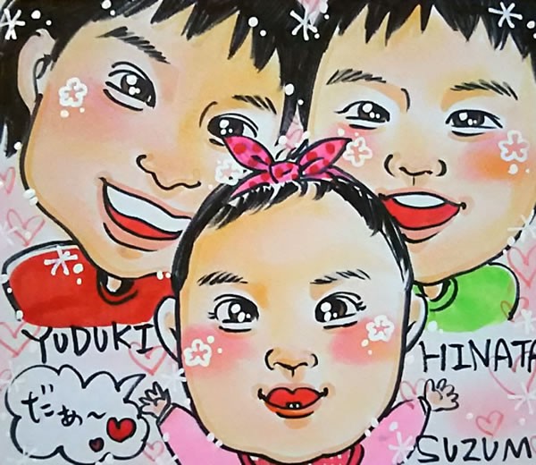 似顔絵 プレゼント 安い イラスト おしゃれ 家族 還暦 誕生日