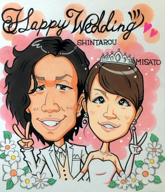 似顔絵特大パネル★結婚式　二次会　ウェルカムボード　似顔絵　結婚準備 似顔絵 ウェルカムボード プレゼント 手作り 結婚式 ウェディング