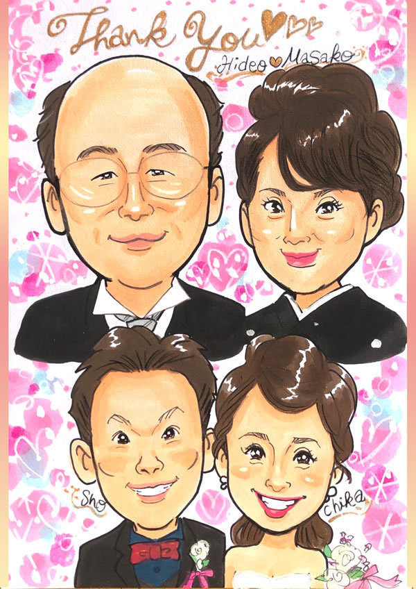 ウェルカムボード 似顔絵 玄関 結婚式 文字 贈呈品 ウェディング