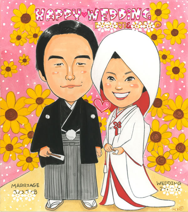 ウェルカムボード　ウエディング　似顔絵　サプライズ 似顔絵】ウェルカムボード ブライダル 結婚式 ギフト お祝い