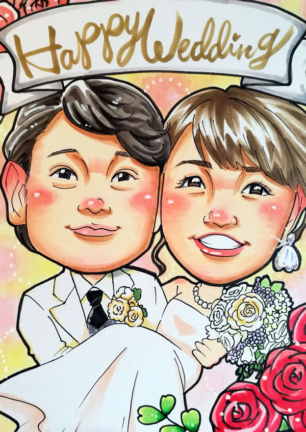 ウェルカムボード 似顔絵 結婚式 ウェディング ブライダル サンクス