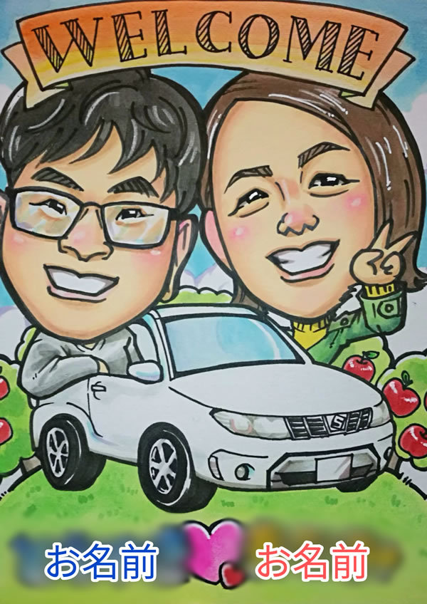 ウェルカムボード 似顔絵 結婚式 ウェディング ブライダル サンクス