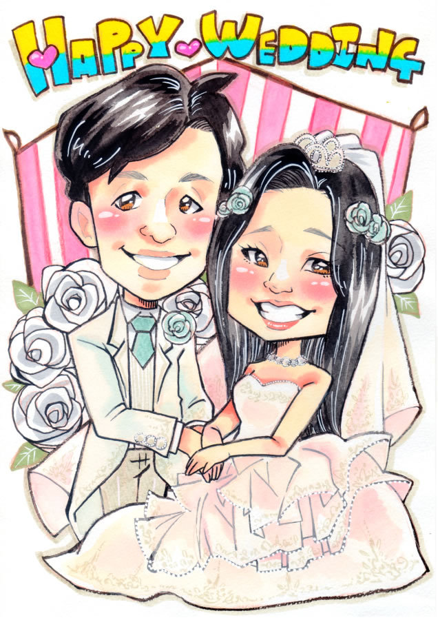 ウェルカムボード 似顔絵 結婚式 手作り ウェディングボード