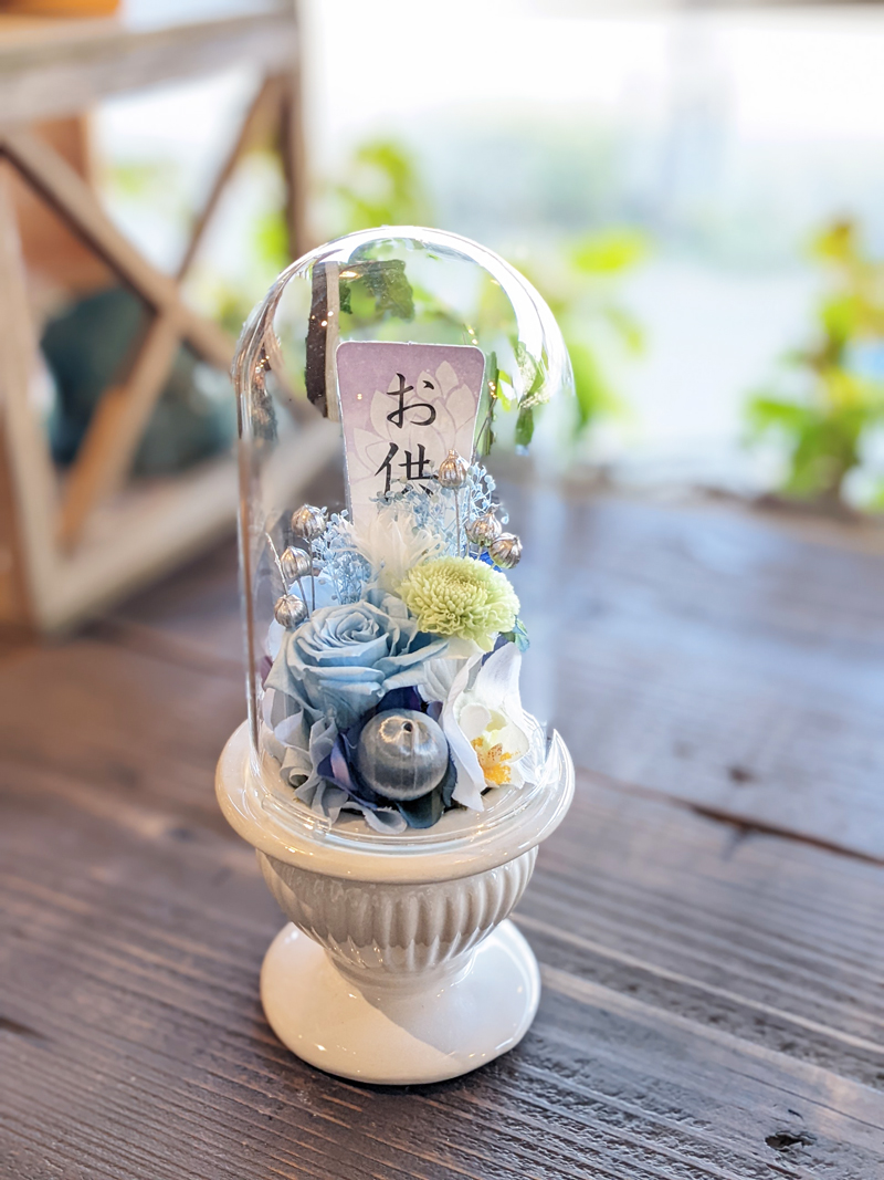 プリザーブドフラワー 仏花 花キューピット 非加盟店 ガラスドーム