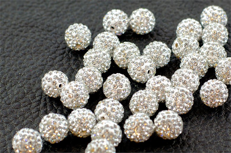 再販★キラキラ☆ラインストーン 野球ボールと大粒ジルコニア クリスタルのピアス☆ ラインストーン パヴェボール ガラスストーン 1個 12mm クリスタル pve