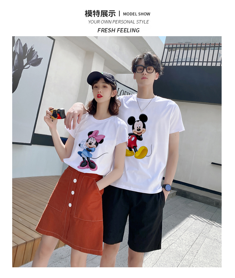 通販 カットソー Tシャツ ディズニー ミニー ミッキー ペアルック ゆったり ファッション 韓国 クルーネック トップス 恋人 半袖 レディース メンズ カップル 半袖 サイズ ミニー 2xl Dev Sky Brokers Com