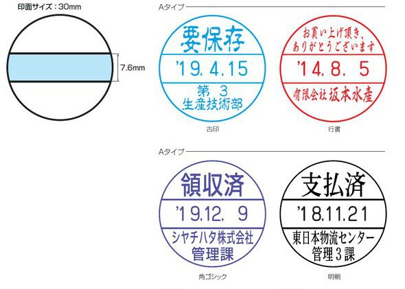シャチハタ データーネームグリップ式 Aタイプ 30号 XGFD−30BG