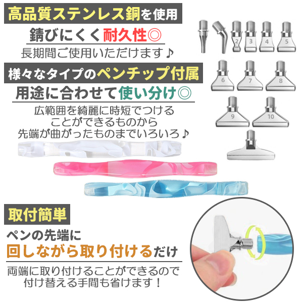 ダイヤモンドアート ペン 3本セット ブルー ...の詳細画像3