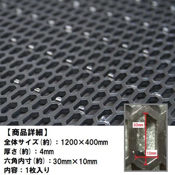 グリルネット 1200×395mm ABS製 樹脂 ハニカム メッシュ ブラック 六角