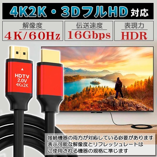 HDMIケーブル ver 2.0 0.5m 規格 AVケーブル ARC 4K 2k 2160P フルHD