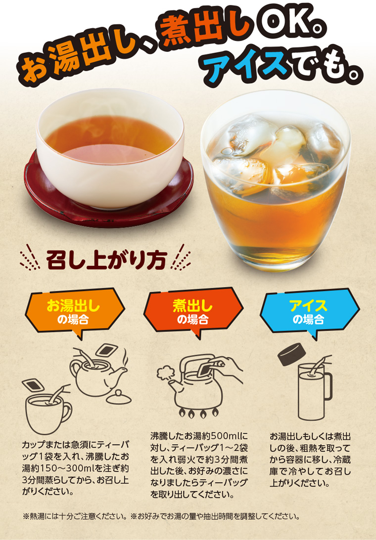 お湯出し・煮出し・アイスにも