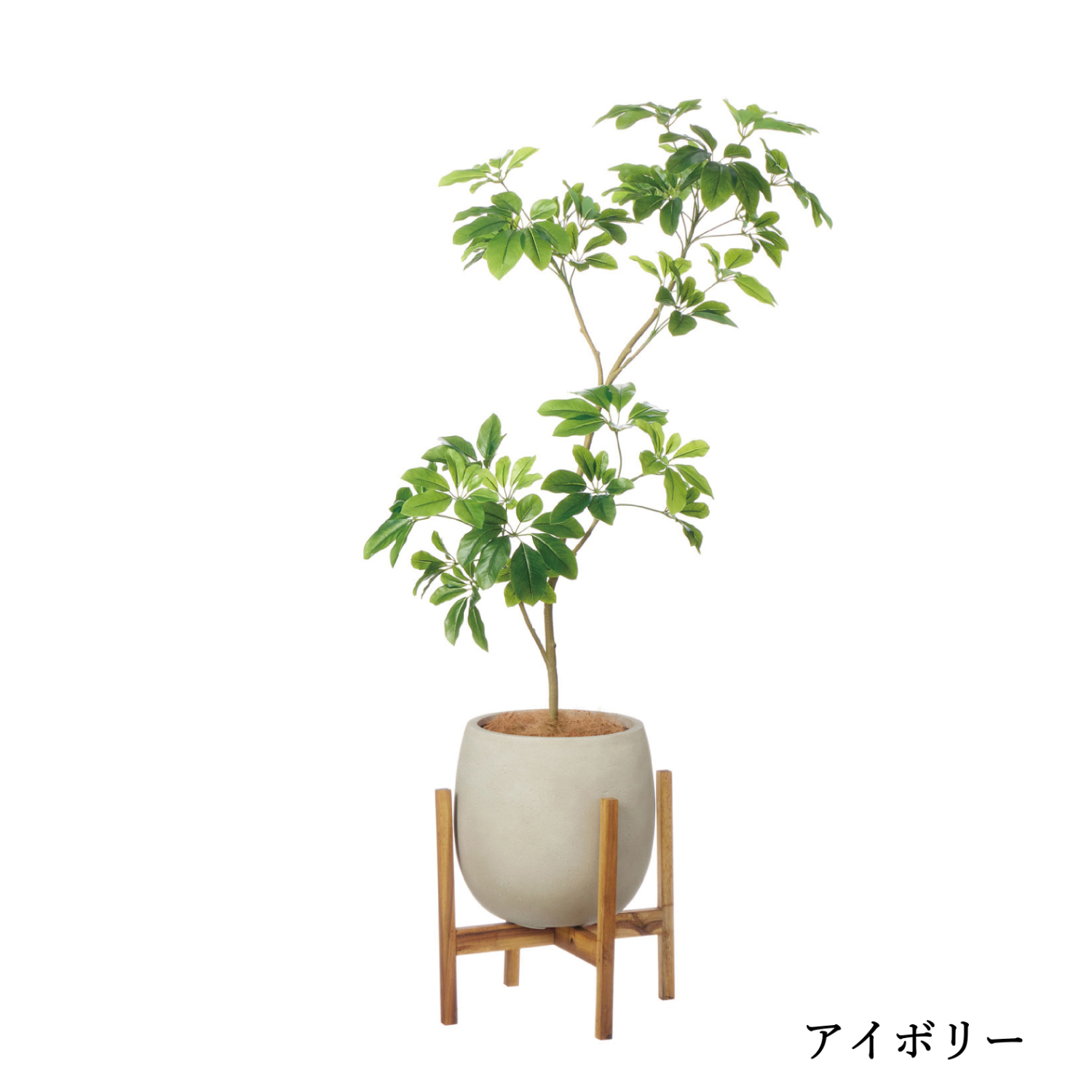 公式】シェフレラ エッグポット脚付 H140cm 観葉植物 フェイクグリーン