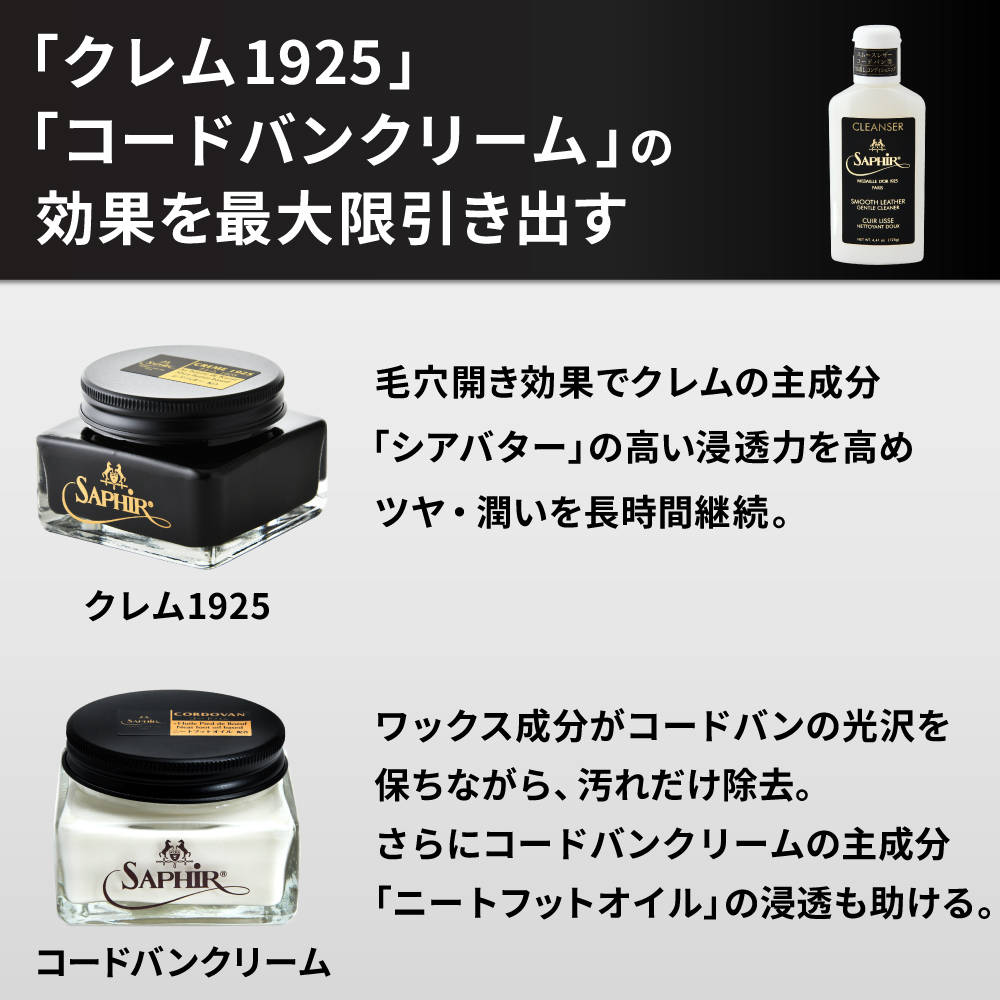 「クレム1925」「コードバンクリーム」の効果を最大限に引き出す