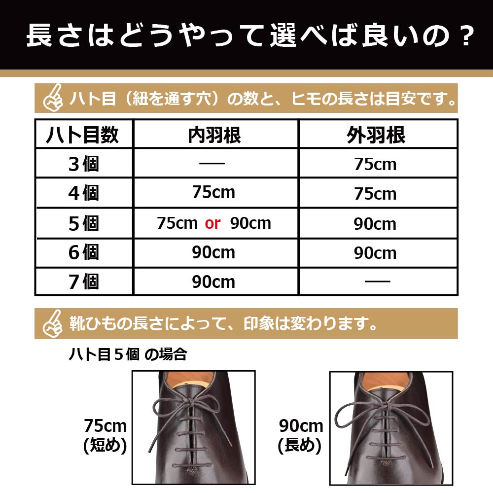 靴ひも 長さ 選び方