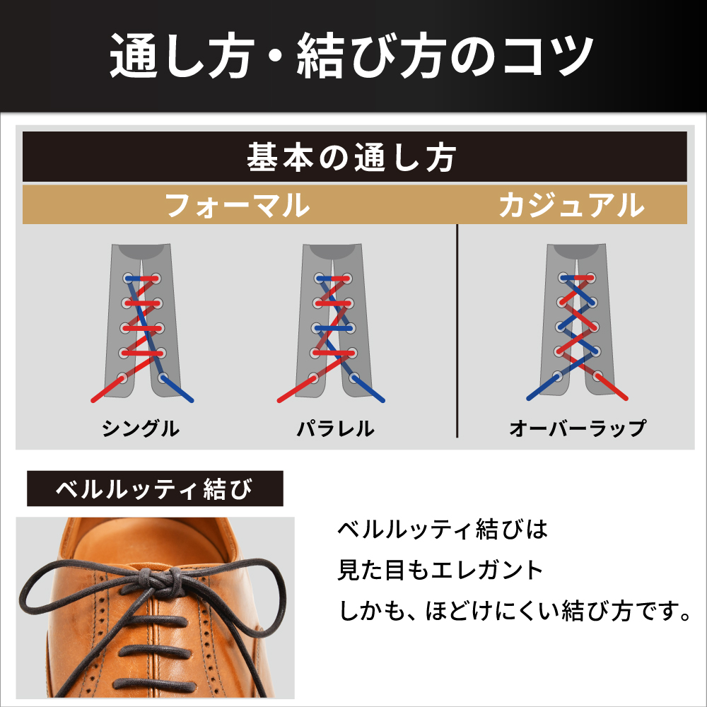 サフィール ノワール シューレース 靴紐 靴ひも 革靴 スニーカー 靴 ひも コットンシューレース 75cm 90cm 綿 くつひも サフィールノワール 全3色 | Saphir Noir | 08