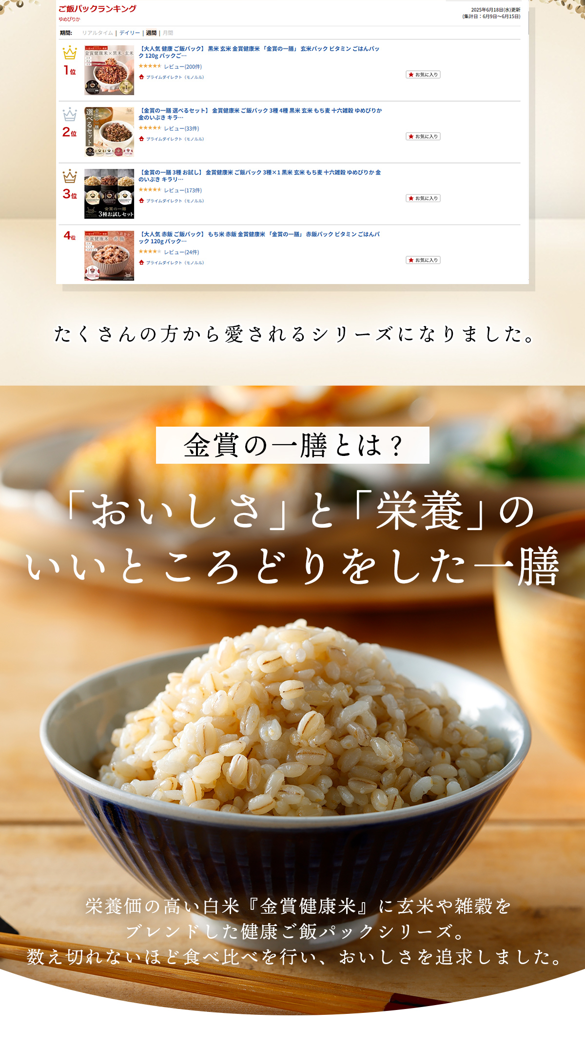 金賞健康米とキラリモチ