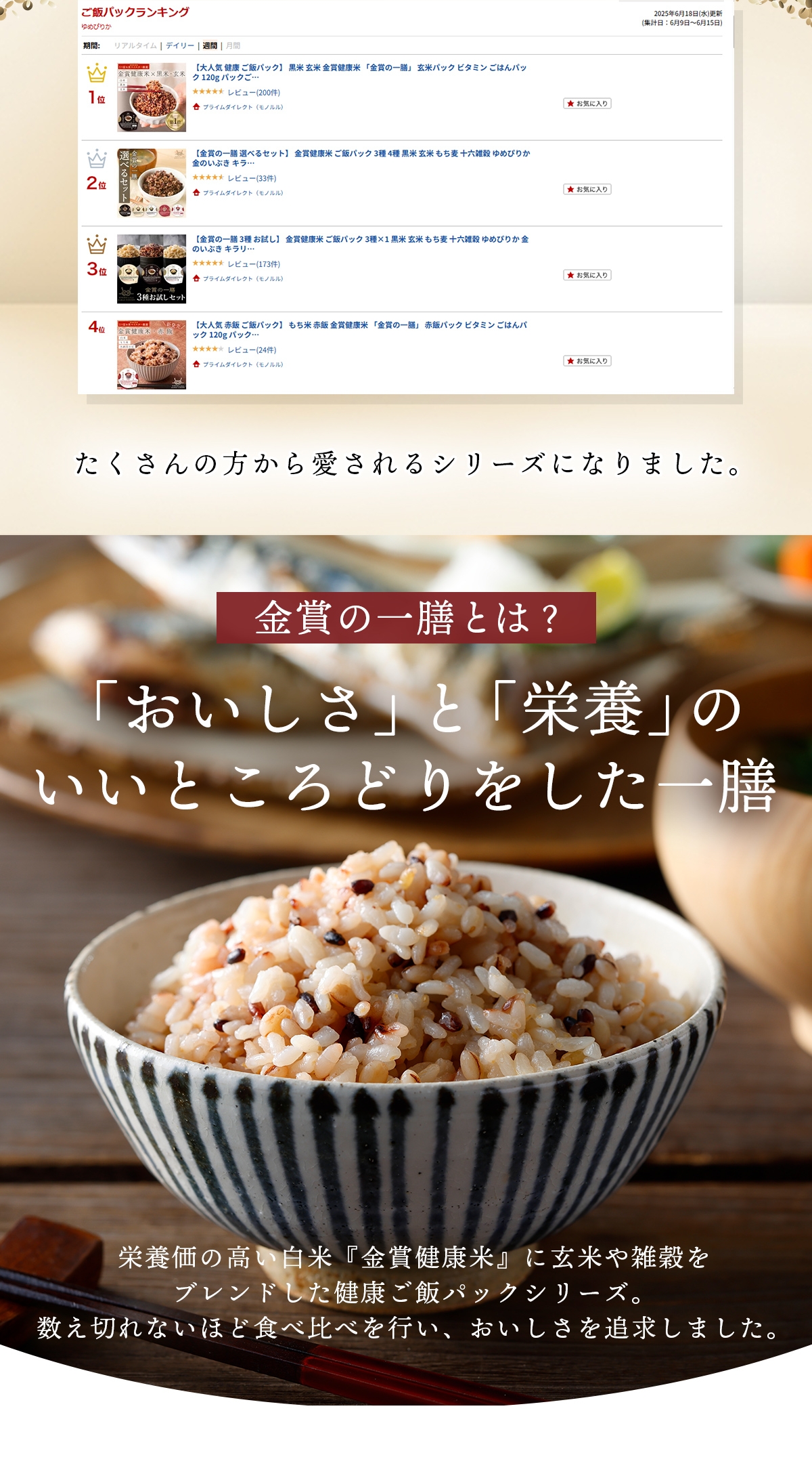 金賞健康米と十六雑穀
