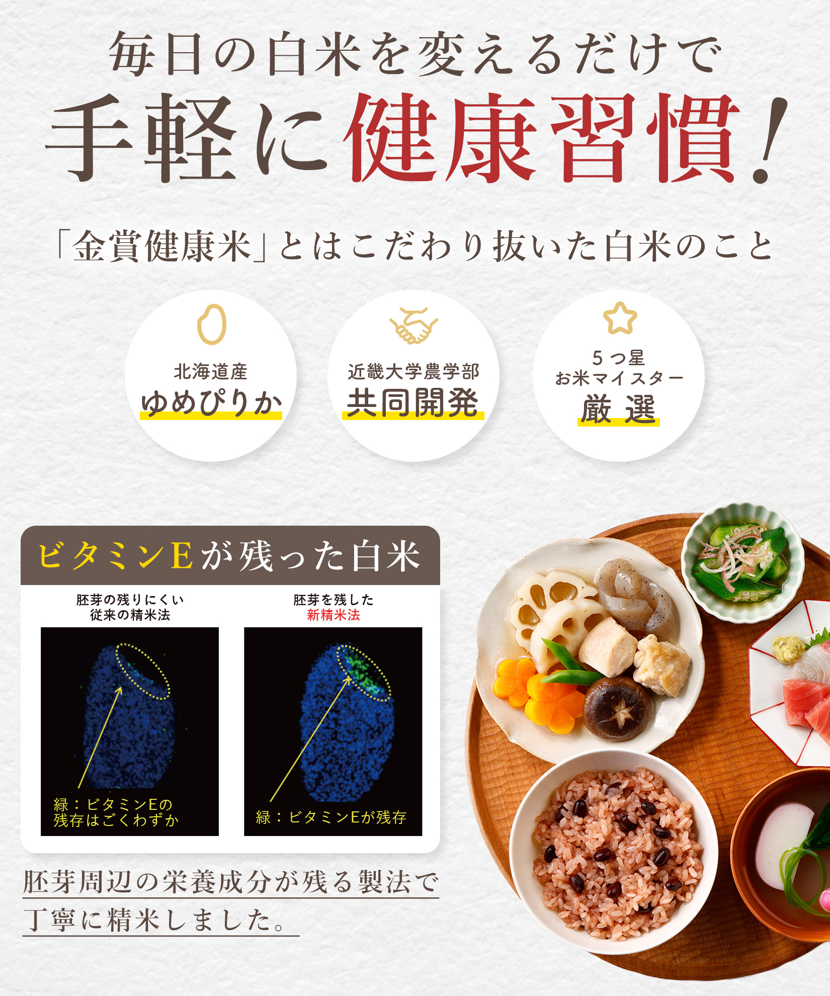 金賞健康米と玄米・赤飯