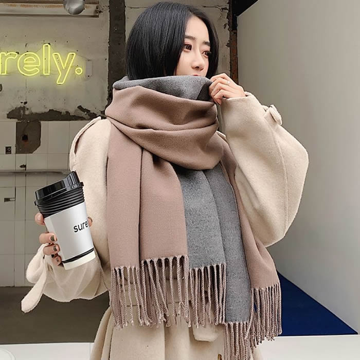 ストール 大判 レディース マフラー 柄 フリンジ カシミヤタッチ