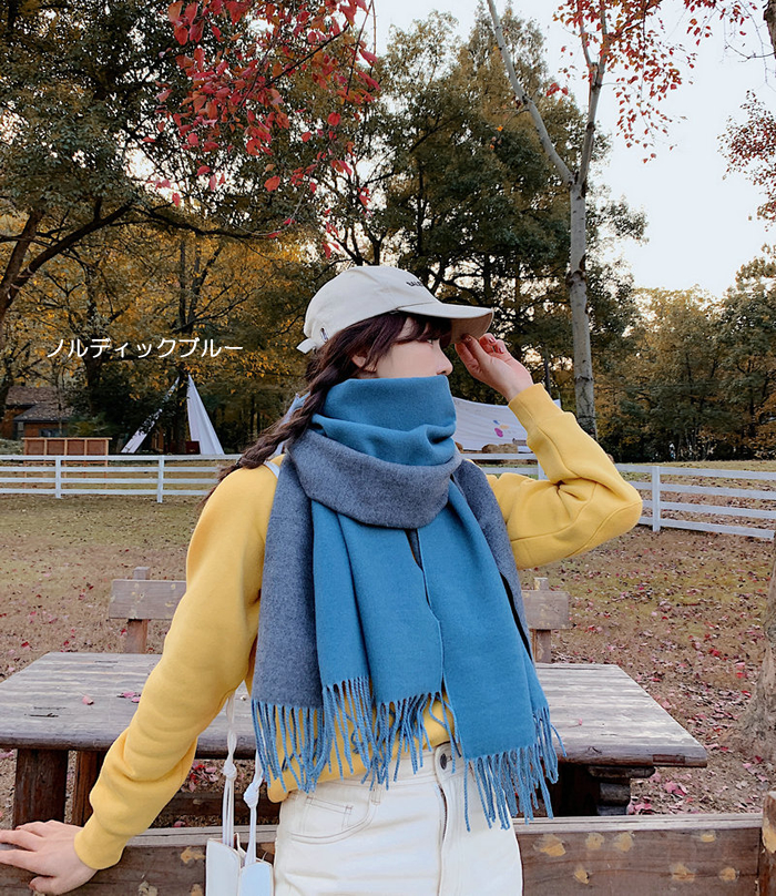 ストール 大判 レディース マフラー 柄 フリンジ カシミヤタッチ