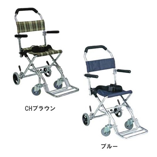 車椅子 車いす 介助式 携帯用アルミ介助車 AK-1 島製作所 : w1002