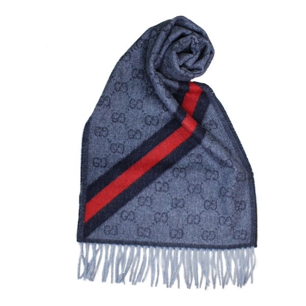 ラッピング袋つき プレゼント オシャレ マフラー 恋人 グッチ ラッピング袋つき グッチ GUCCI ウール マフラー メンズ 父の日