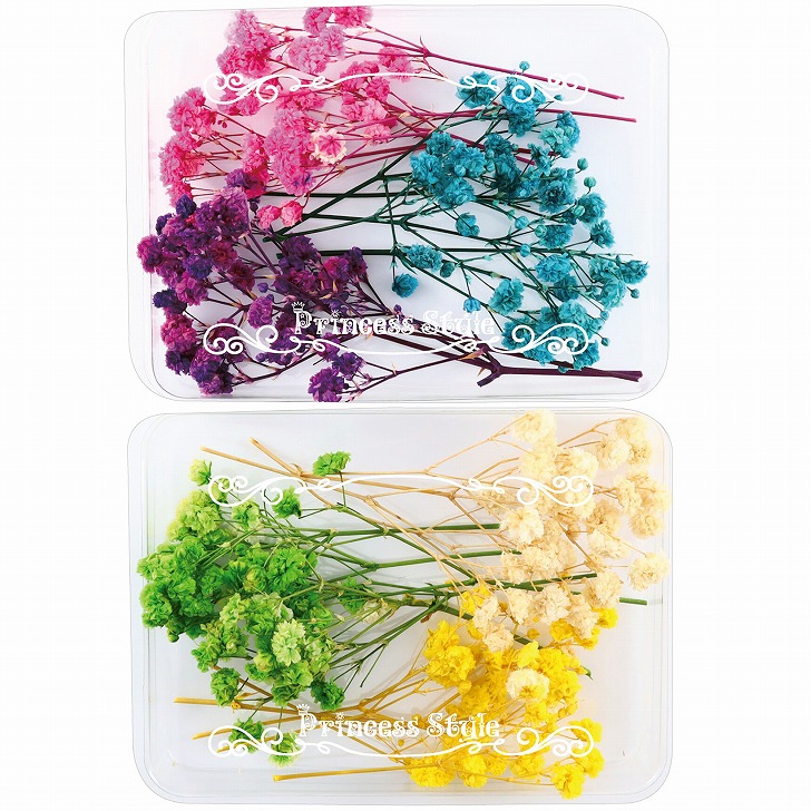 かすみ草 咲いた花 ドライフラワー ハンドメイド用 小分け 花材 6色