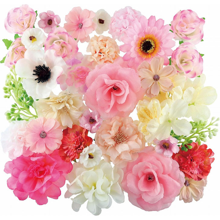 【大量お花セット】造花 花材　フェイクフラワー 造花 花材 材料 フェイクフラワー 花のみ デコレーション バラ