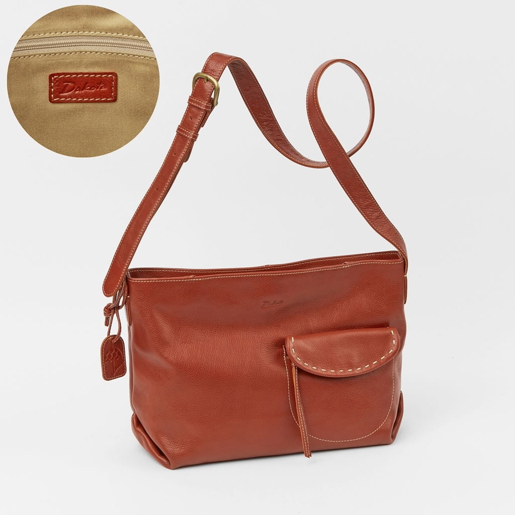 美品　ダコタ　Dakota　シャーロット　ショルダーバッグ　レザー　斜め掛け　茶 Dakota（ダコタ） 【新色ブラウン追加】公式 ダコタバッグ 撥水バッグ