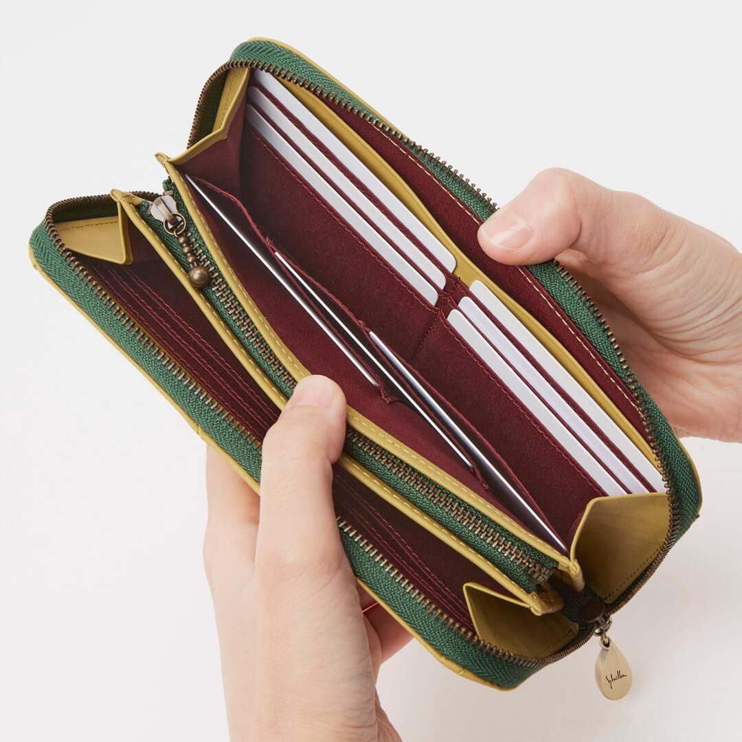 シビラ　ダークグリーン 長財布 　ラウンドファスナー　新品 Sybilla（シビラ） 長財布 インビシブレ 5470573 : PRINCESSBAG - 通販