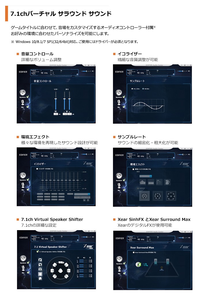 Edifier ゲーミングヘッドセット V4 バーチャルサラウンド7.1ch対応 ED