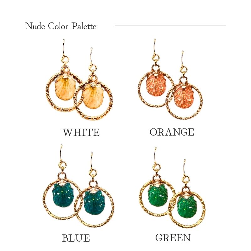 選べる金具 ピアス イヤリング No283 貝殻 海 フック キャッチ 金属