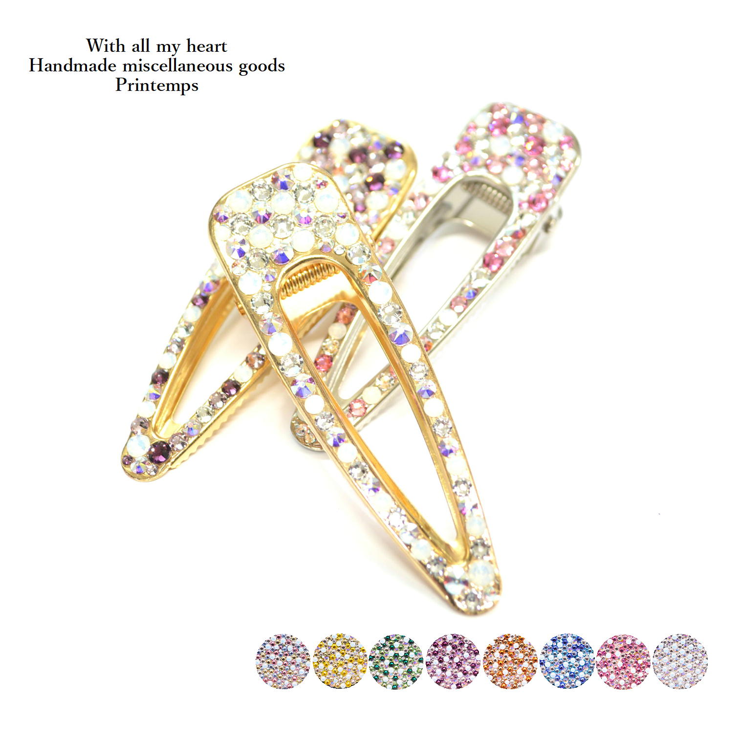 SWAROVSKI ヘアクリップ 80×22mm CA ミックスカラー SWAROVSKI ヘアクリップ 80×22mm CA ミックスカラー