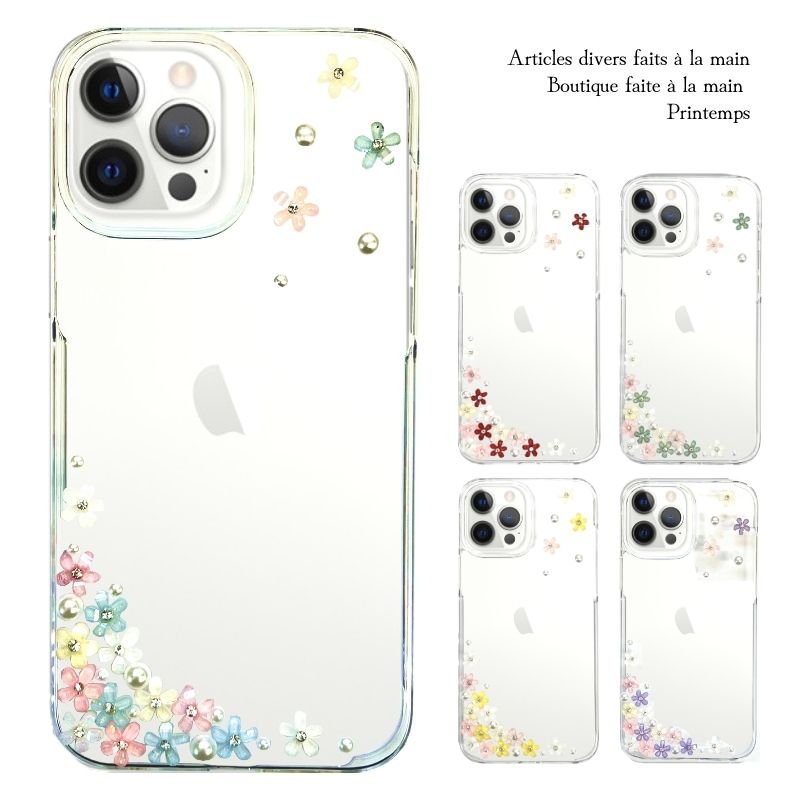 SWAROVSKI フラワー デコレーション iPhone ケース ハードケース