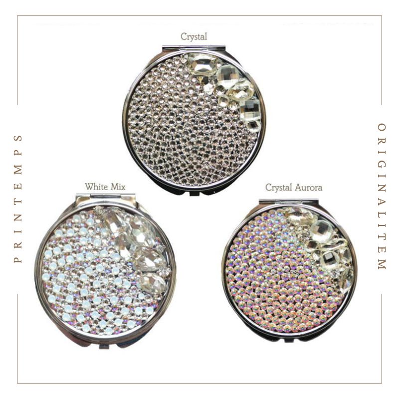スワロフスキー　swarovski グラスフラワー　チャットン　ミラー台座付 SWAROVSKI 三面鏡 スワロフスキー デコレーション SWAROVSKI