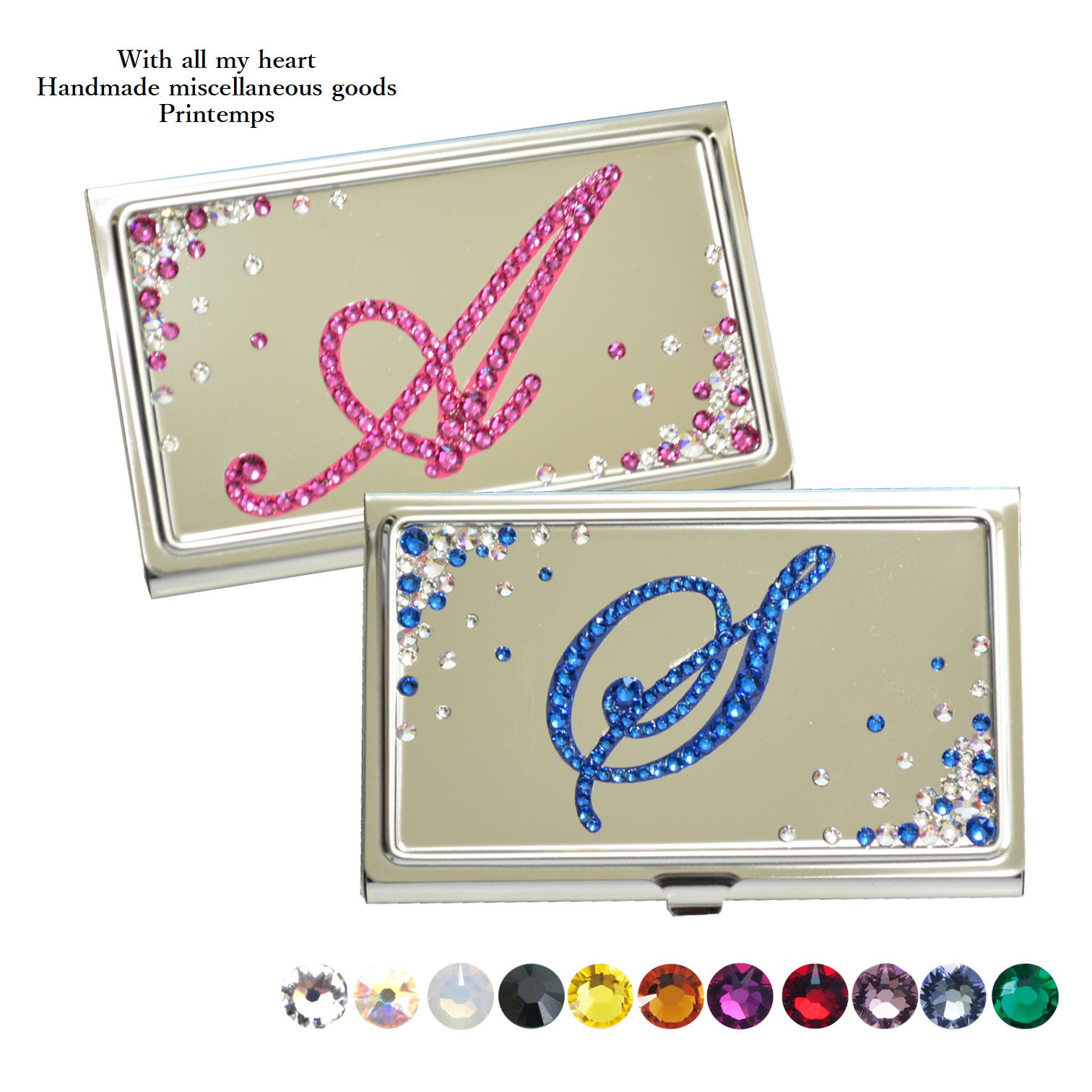 新品✨SWAROVSKI スワロフスキー  カードケース  名刺入れ　ホワイト SWAROVSKI カードケース イニシャル入れ ホワイトミックスベース